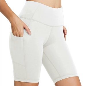 White biker shorts